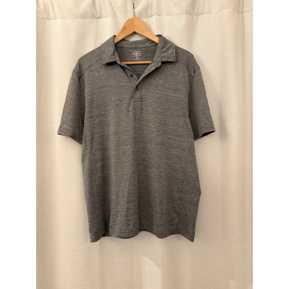 GH Bass & Co Mens Gray Heathered Short Sleeve Stretch Polo Shirt Size M